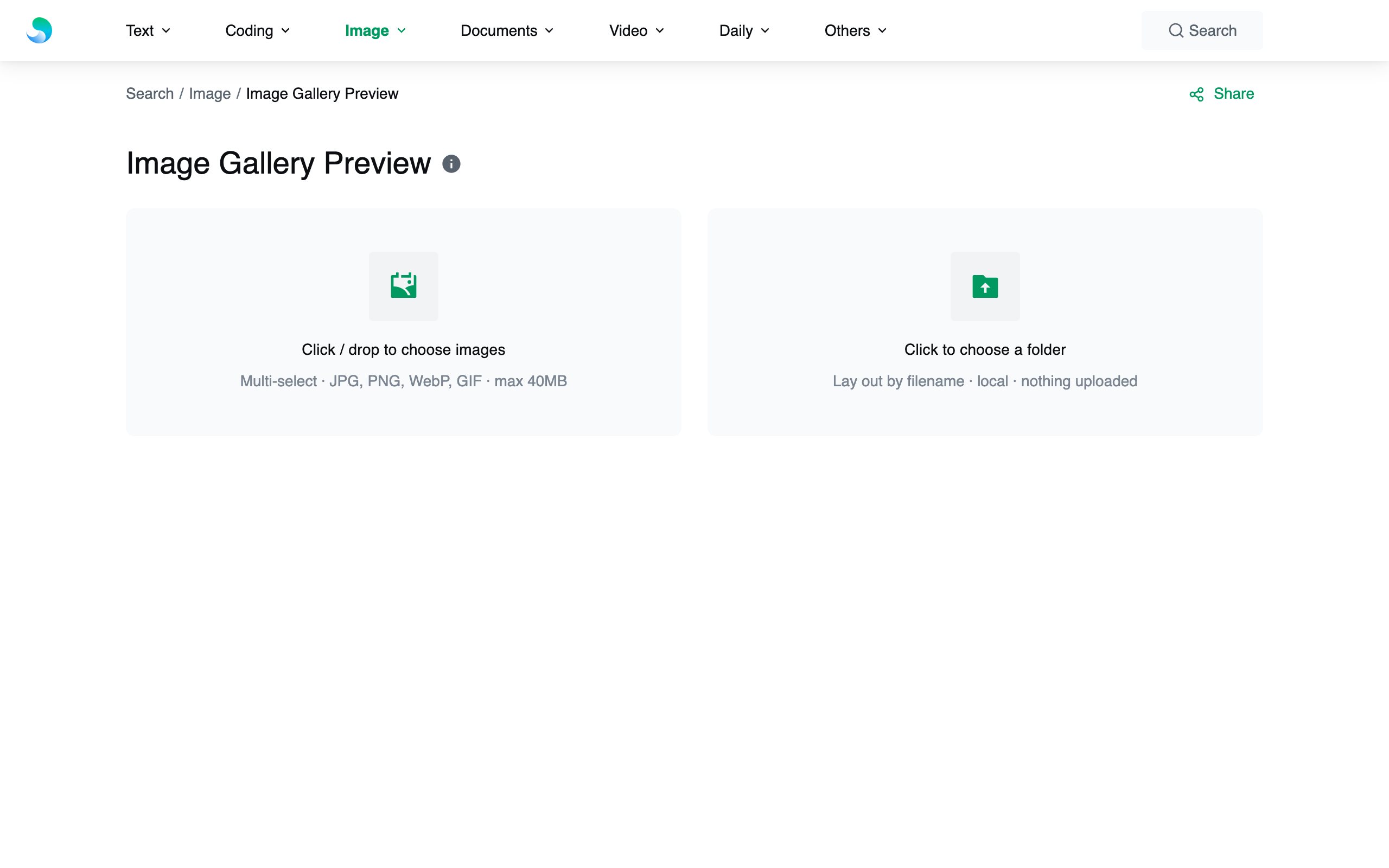 Image Gallery Preview: lay out a folder by filename