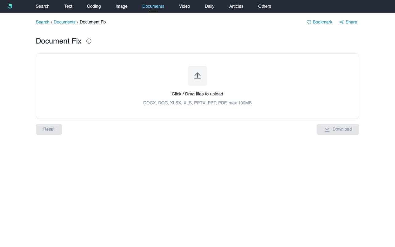 Document Fix tool UI